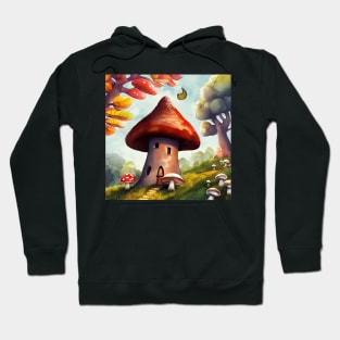 Sweet Mushroom Cottage in the Autumn Woods Hoodie